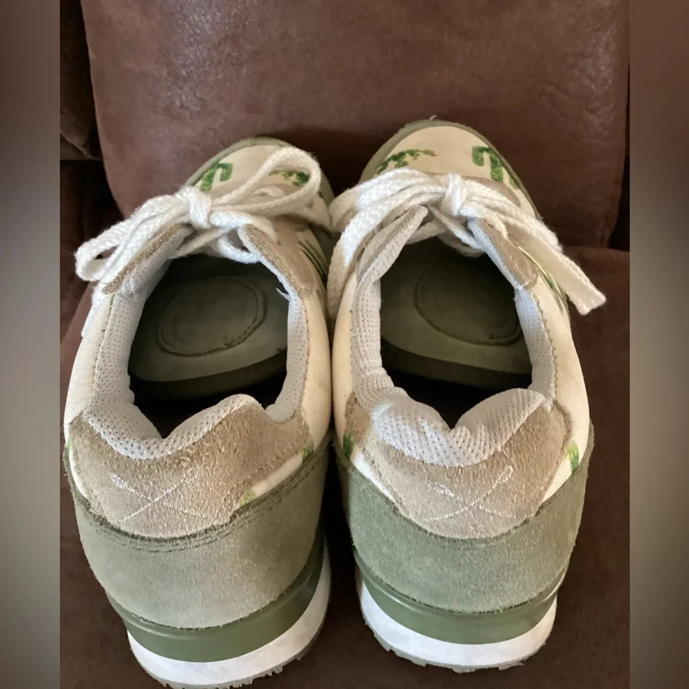 INKKAS Prickly Jogger Cactus Print Running Suede Leather Shoes Women Sz 6